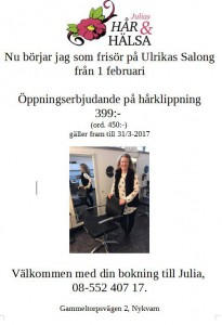 Öppningserbjudande Julia